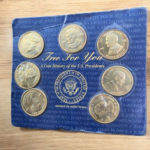 Vintage 1997 US Presidents Coin Set of 7 - Picture 1 of 2